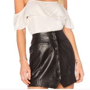 Rachel Zoe Theory Ciara black Leather skirt 6